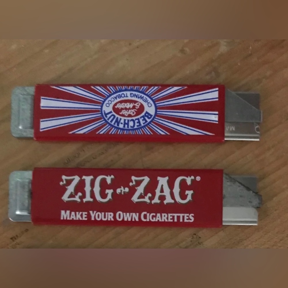 4-Vintage Rare Red Zig Zag, Beech-Nut Box Cutter No longer made Lot of 4-cutters